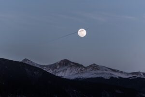 full moon during dawn